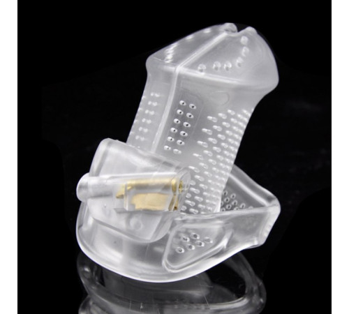 Male Chastity Device with Perforated design Cage CLEAR small