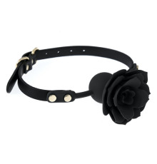 Силиконовый  с черной розочкой Silicone Rose Ball Gags Black