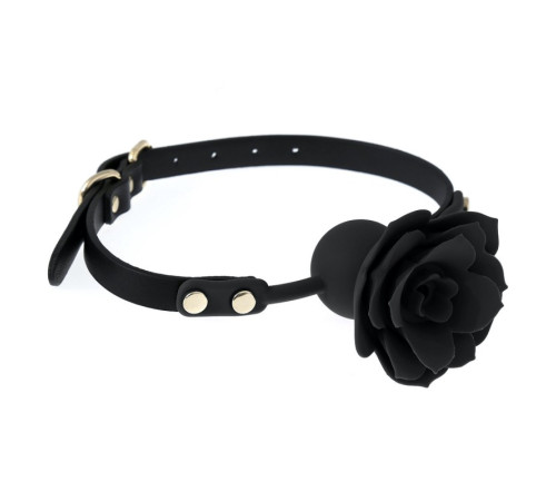 Силиконовый  с черной розочкой Silicone Rose Ball Gags Black