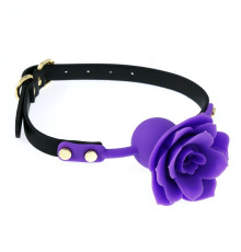 Силиконовый  с фиолетовой розочкой Silicone Rose Ball Gags Purple