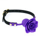 Силиконовый  с фиолетовой розочкой Silicone Rose Ball Gags Purple