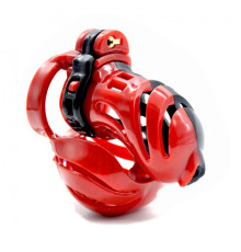 New 3D Design Male Polyethylene Chastity Integrative Device Red&Black, clear