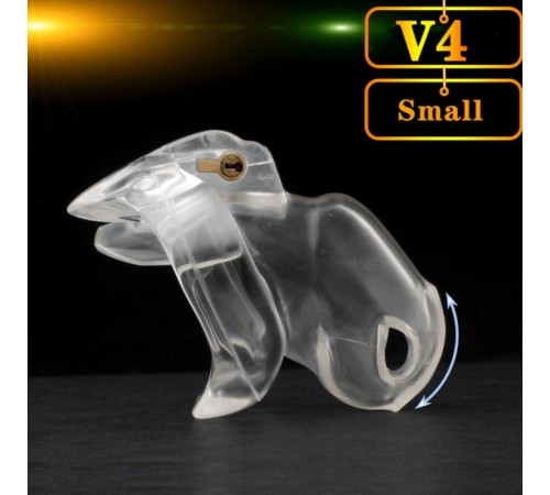 HT V4 Male Chastity Device Small clear