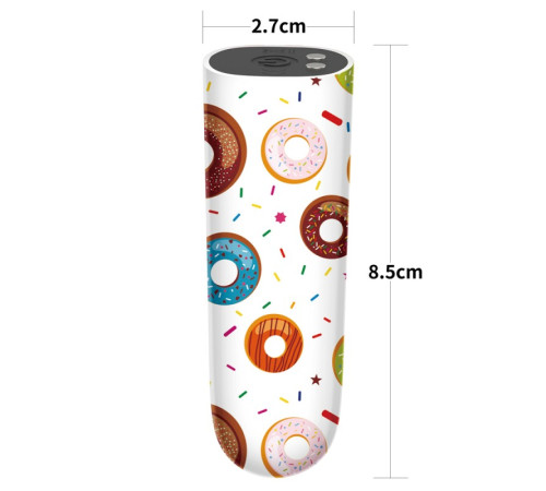 Компактный вибратор с принтом Rechargeable Donut Massager