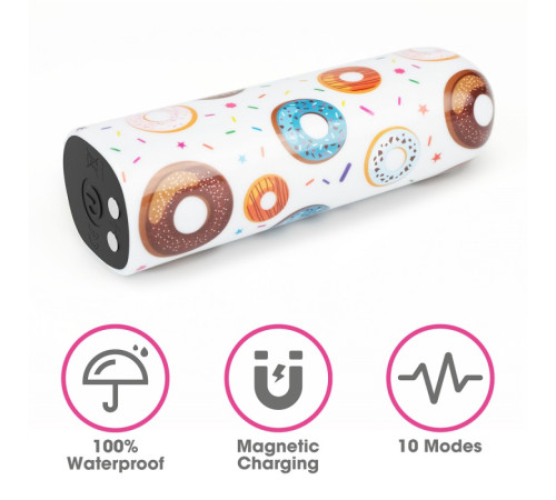 Компактный вибратор с принтом Rechargeable Donut Massager