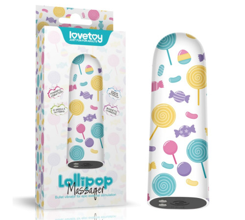 Компактный вибратор с принтом Rechargeable Lollipop Massager