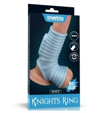 Насадка на пенис Vibrating Wave Knights Ring with Scrotum Sleeve Blue