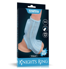 Насадка на пенис Vibrating Ridge Knights Ring with Scrotum Sleeve Blue