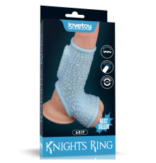 Насадка на пенис Vibrating Drip Knights Ring with Scrotum Sleeve Blue