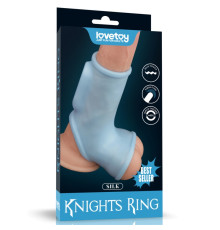 Насадка на пенис Vibrating Silk Knights Ring with Scrotum Sleeve Blue