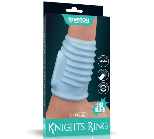 Насадка на пенис Vibrating Spiral Knights Ring Blue