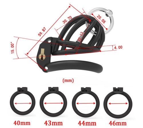 PA Ring New Design Male Chastity Device Black