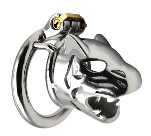 new ultra-small tiger head chastity cage B