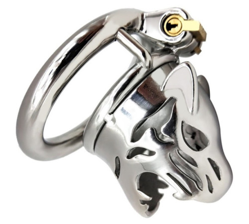 new ultra-small tiger head chastity cage B