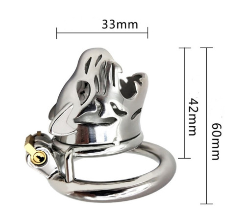 new ultra-small tiger head chastity cage B