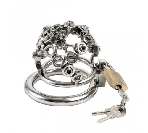 Stainless Steel Nut Welded Chastity Cage