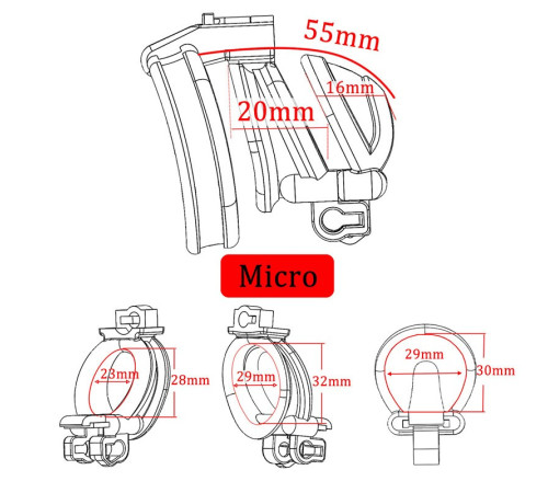 Пояс  для мужчин JSSMATE Arc Ring Split Chastity Device Small