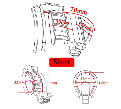 Пояс  для мужчин JSSMATE Arc Ring Split Chastity Device Medium