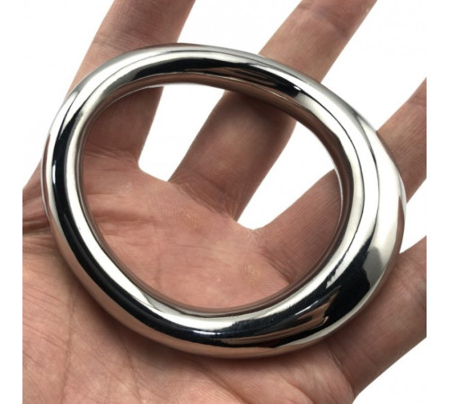 Стальное эрекционное кольцо на головку пениса Curved Penis Ring Medium