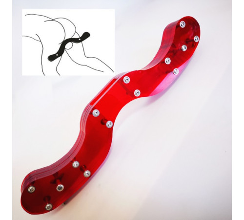 Acrylic CBT Cock & Ball Torture Ball Stretcher Scrotal Fixture Red