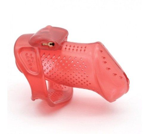 Male Chastity Device with Perforated design Cage Red Small