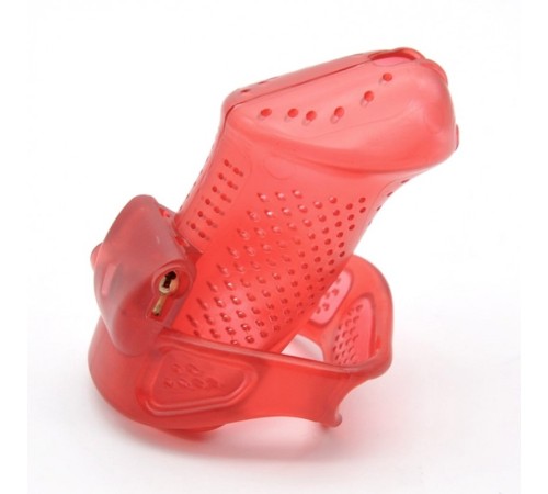 Male Chastity Device with Perforated design Cage Red Standart