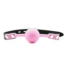 Top Quality Silicon Material Seamless Locking Soft Jelly Rubber Ball Gag PINK