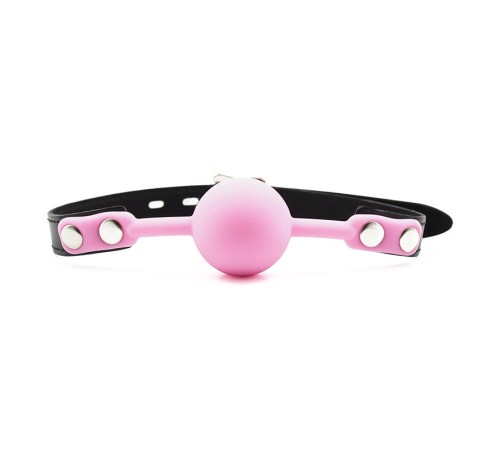 Top Quality Silicon Material Seamless Locking Soft Jelly Rubber Ball Gag PINK