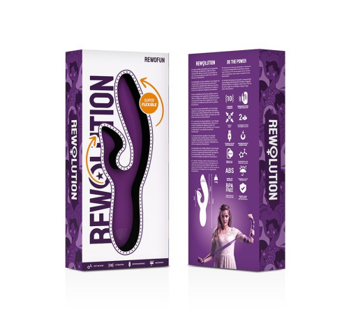 Двойной вибратор фиолетовый Rewolution Rewofun Flexible Rabbit Vibrator