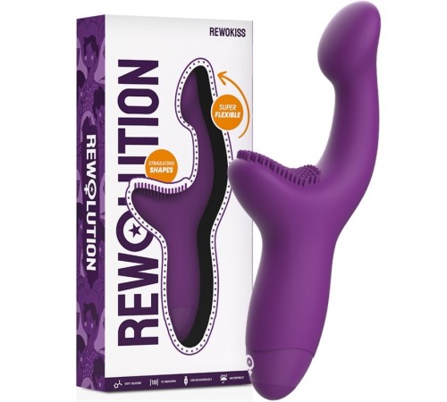 Масажер двойной стимуляции фиолетовый Rewolution Rewokiss Vibrating