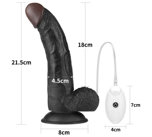 Черный женский страпон на ремешках Vibrating Easy Strapon Set 8.5