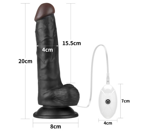 Черный женский страпон на ремешках Scrotum Vibrating Easy Strapon Set 7.5