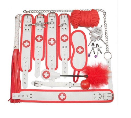 Набор ігор аксессуаров Nurse Bondage Kit 10 Pieces