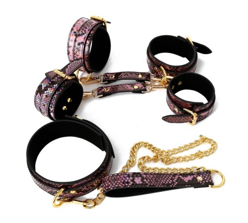 Бдсм набор аксессуаров Snaker Bondage Kit 3 Pieces Gold