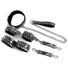 Бдсм набор аксессуаров Snaker Bondage Kit 3 Pieces Silver