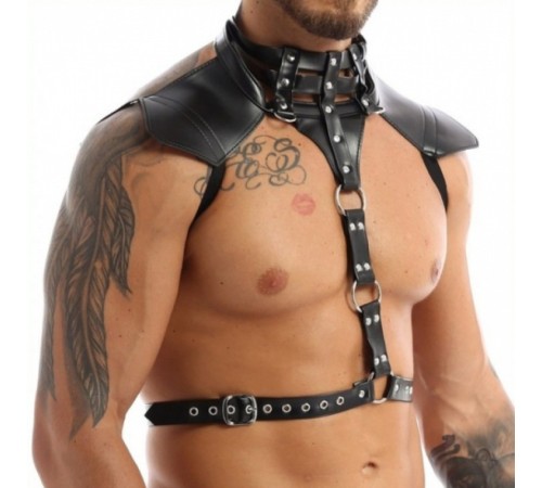 Портупея мужская черного цвета Mens Faux Leather Halter