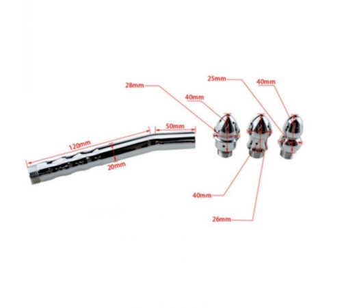 Изогнутая насадка для анально-льного душа с тремя насадками