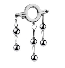 Кольцо утяжелитель для неї с шариками Cock Ring With Double Weight Ball