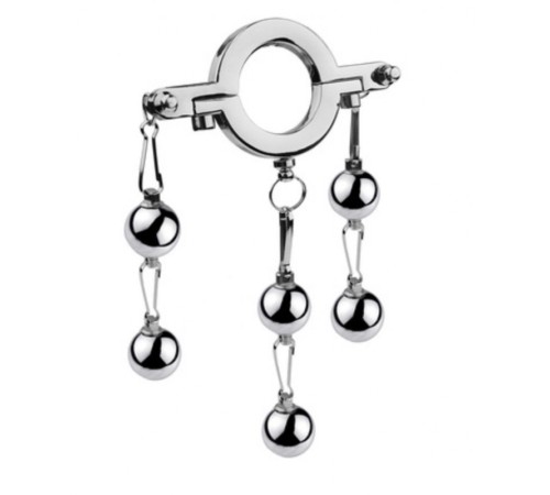 Кольцо утяжелитель для неї с шариками Cock Ring With Double Weight Ball