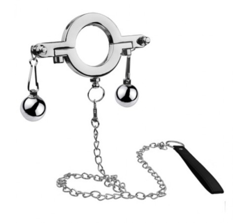 Кольцо утяжелитель для неї с поводком Cock Ring With Weight Ball and Leash