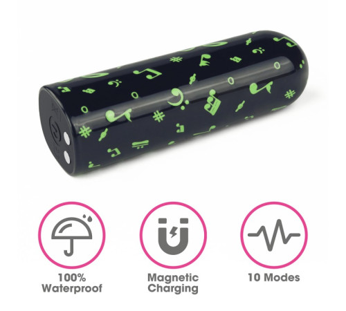 Компактный вибратор светящийся Rechargeable Glow-in-the-dark Music Massager