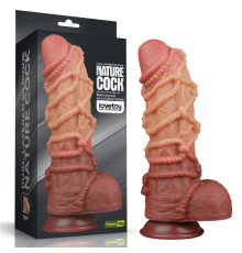 Фаллоимитатор рельефный Dual layered Platinum Silicone Cock with Rope 10.5