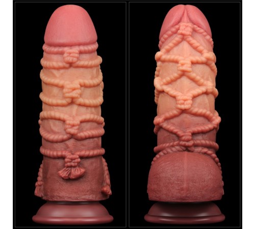 Фаллоимитатор рельефный Dual layered Platinum Silicone Cock with Rope 9.5