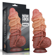 Фаллоимитатор рельефный Dual layered Platinum Silicone Cock with Rope 9.5