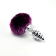 особиста пробка спиральная с помпоном Spiral Pompon Metal Plug Silver Purple