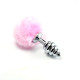 особиста пробка спиральная с помпоном Spiral Pompon Metal Plug Silver Pink