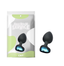 Черная особиста пробка с диамантом Blue Love Black Diamond Plug Small