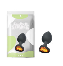 Черная особиста пробка с диамантом Orange Love Black Diamond Plug Small