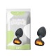 Черная особиста пробка с диамантом Orange Love Black Diamond Plug Small