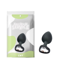 Черная задня пробка с диамантом Clear Love Black Diamond Plug Small